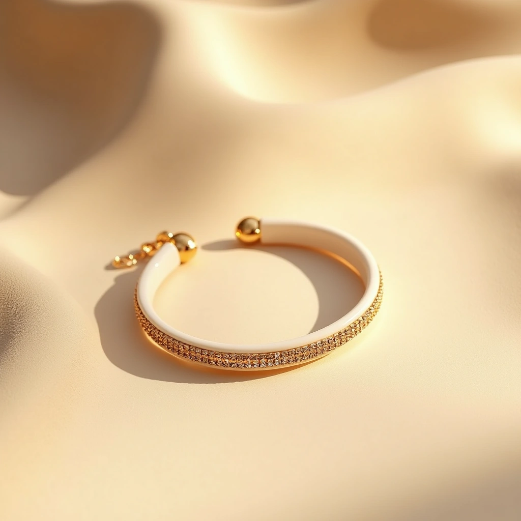 Bracelet Ancre or blanc
