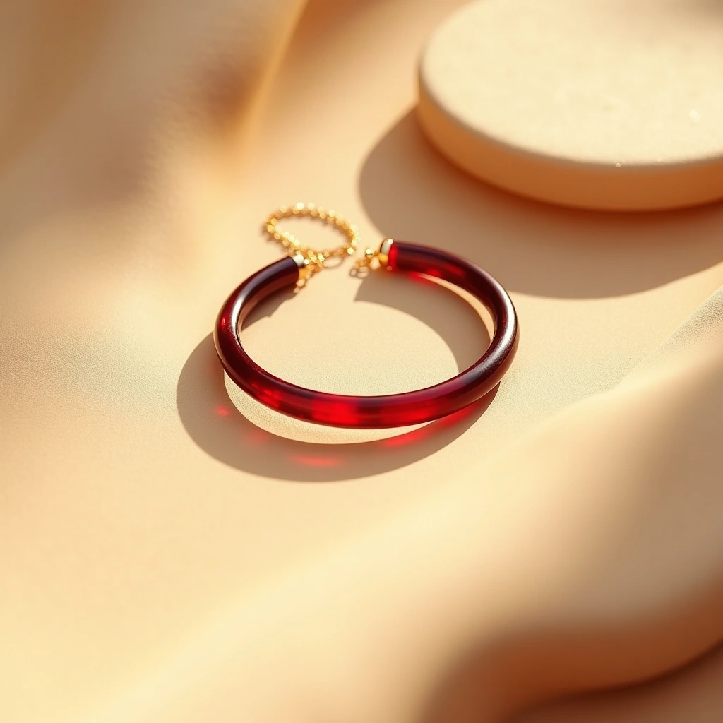 Bracelet Ancre Rouge Or Jaune