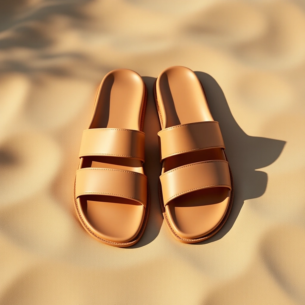 Sandales plate - Camel