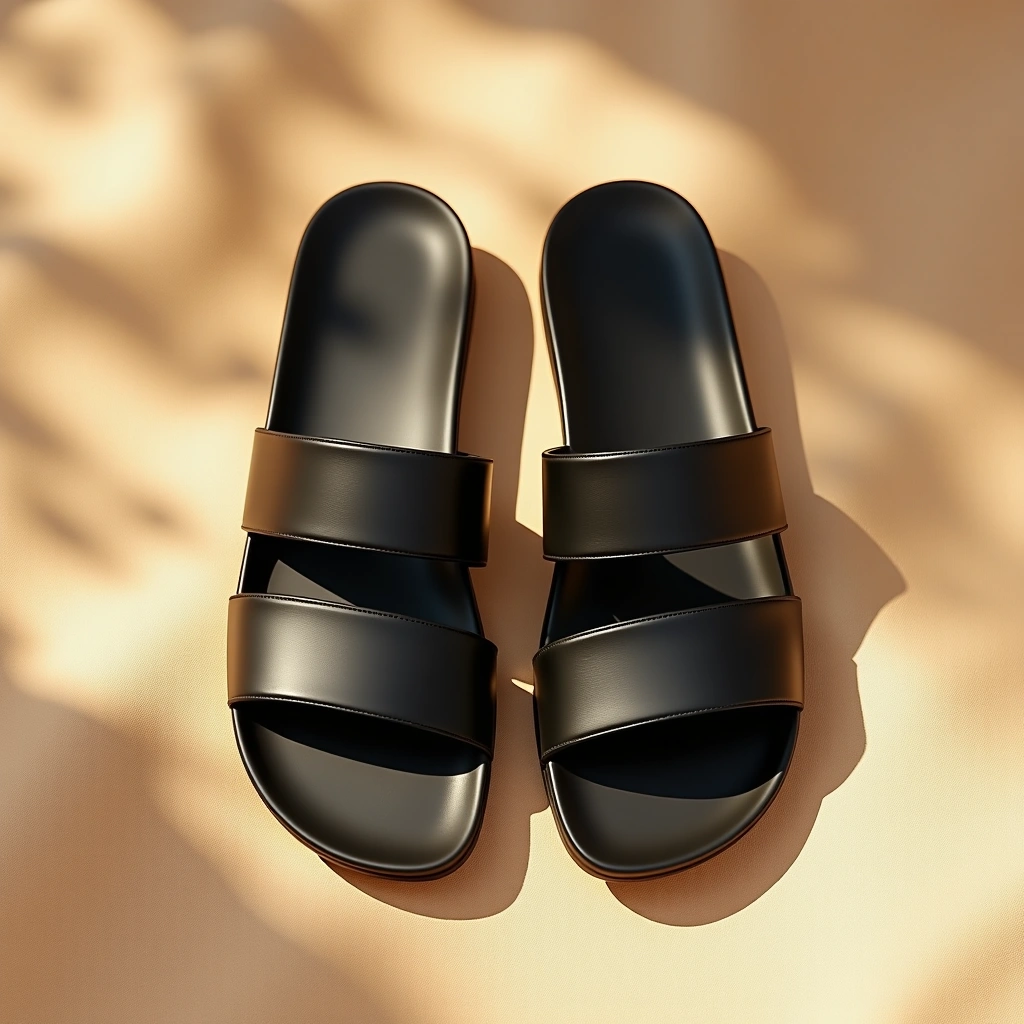 Sandales plate - Noir