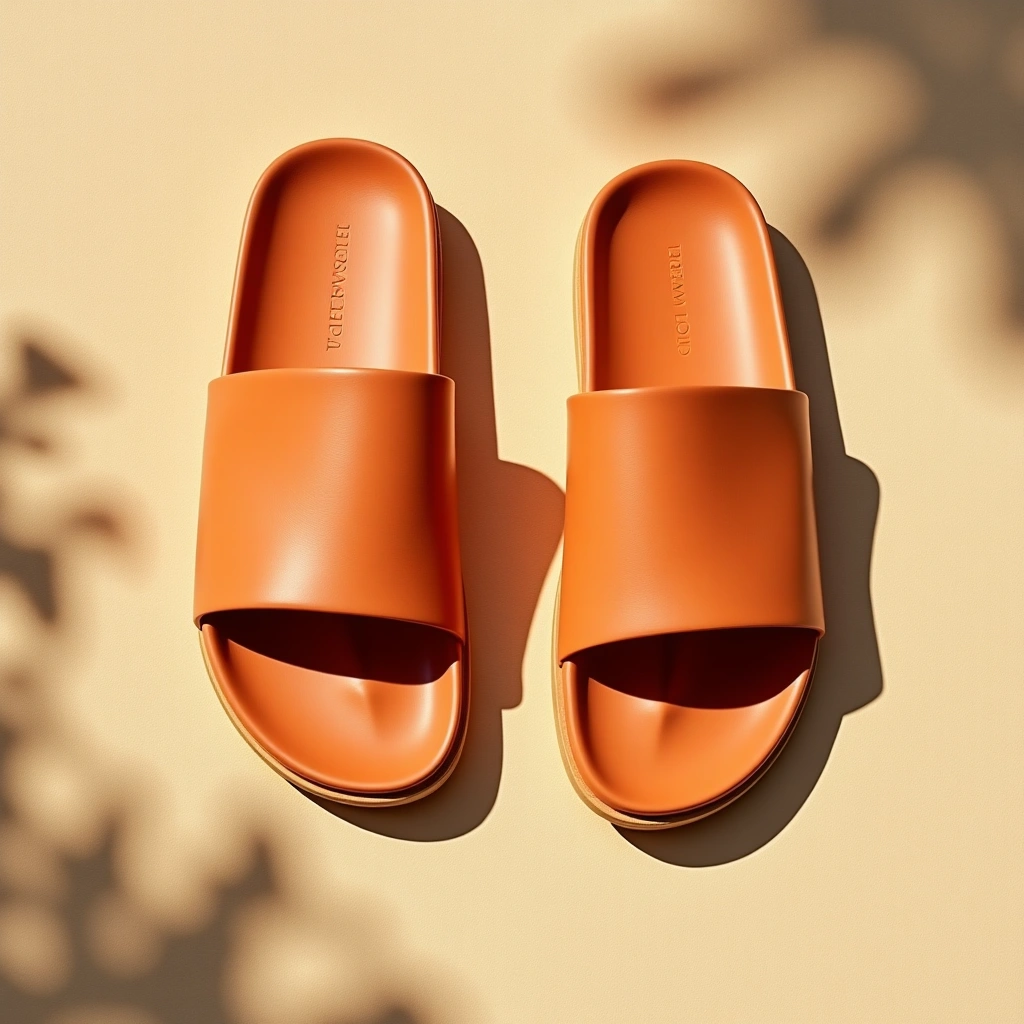 Sandales plate - Orange