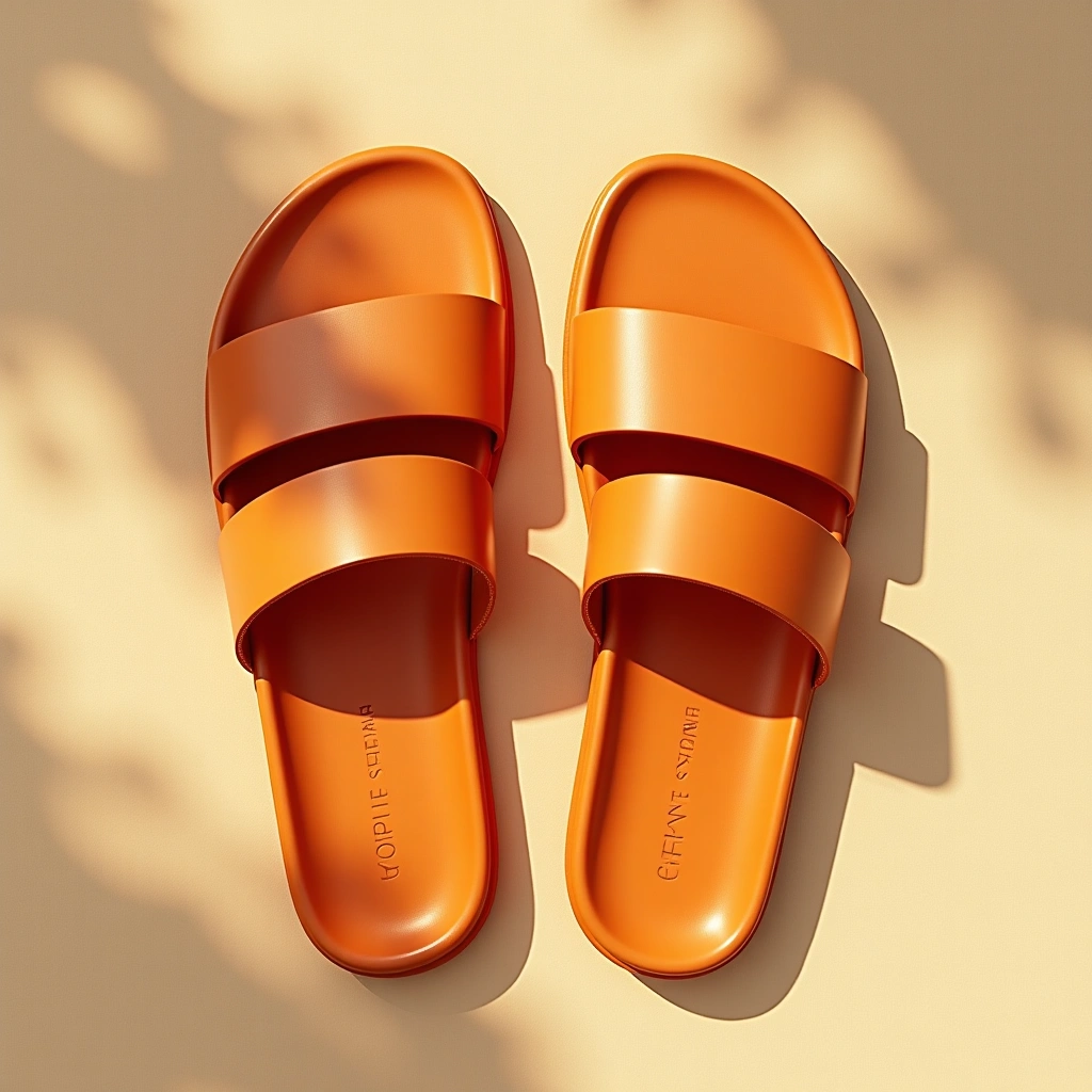 Sandales plate - Orange Joey
