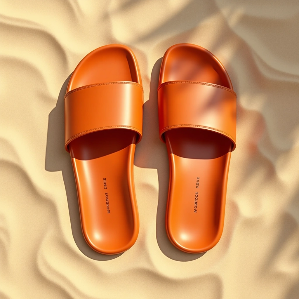 Sandales plate - Orange