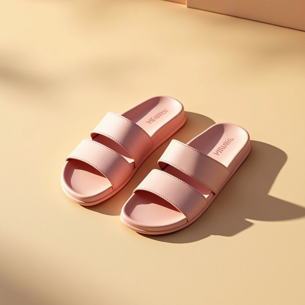 Sandales plate - Rose désert