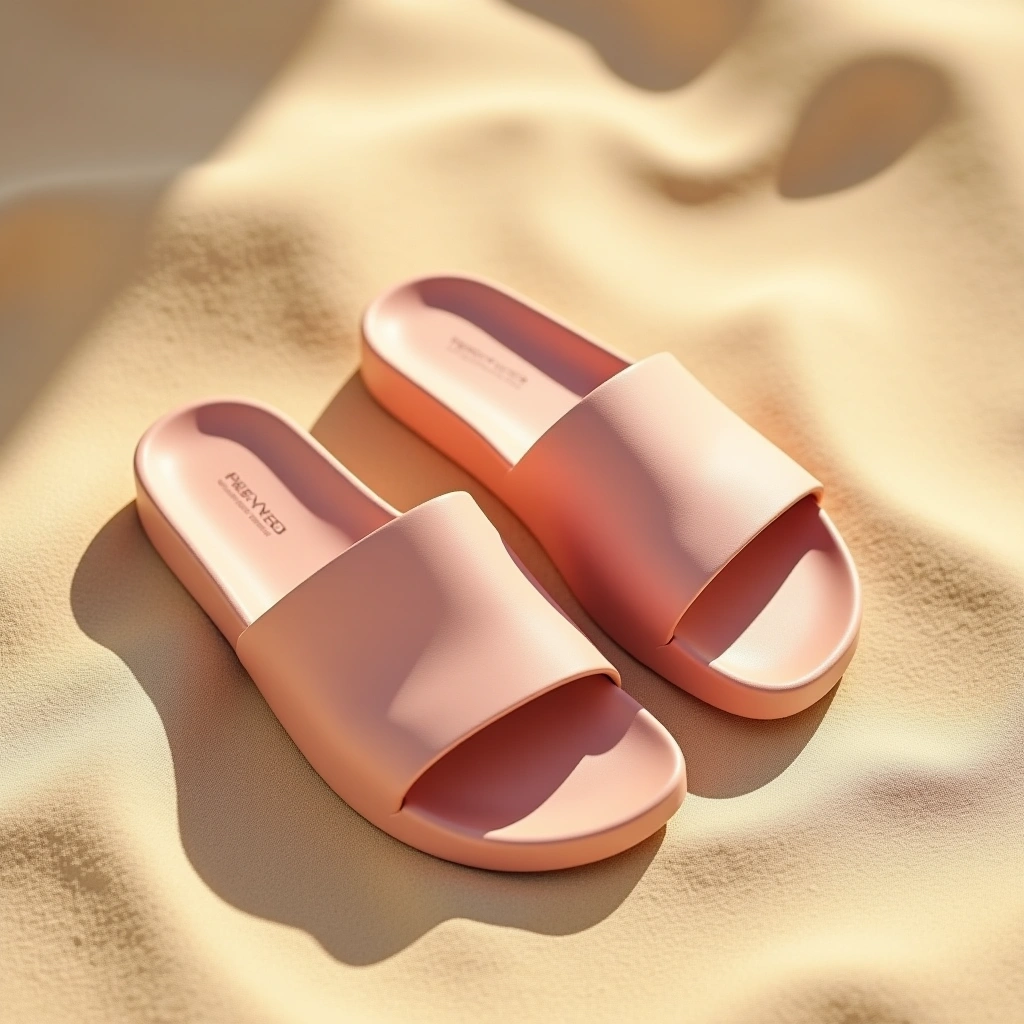 Sandales plate - Rose désert