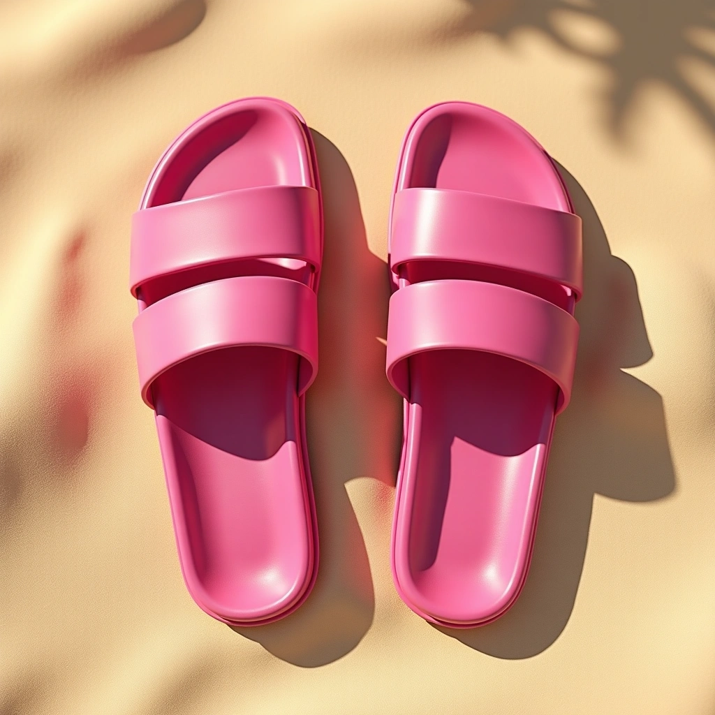 Sandales plate - Rose Magenta