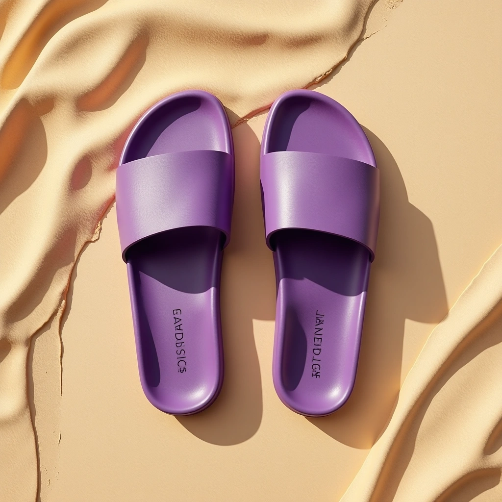 Sandales plate - violet foncé